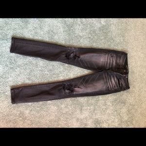 Black Faded Super stretch Distressed Jeans